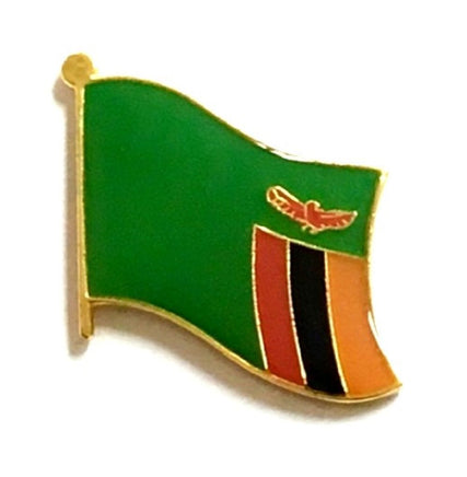 Zambia World Flag Lapel Pin - Single