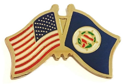 Minnesota Flag Lapel Pin - Double