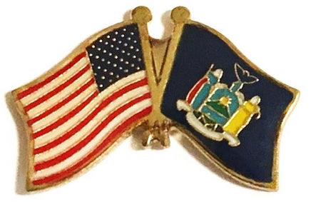 New York Flag Lapel Pin - Double