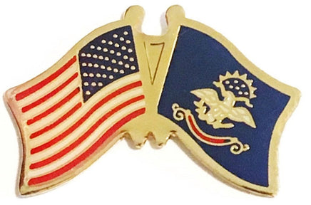 North Dakota Flag Lapel Pin - Double