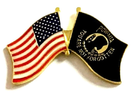 POW Double Flag Lapel Pin