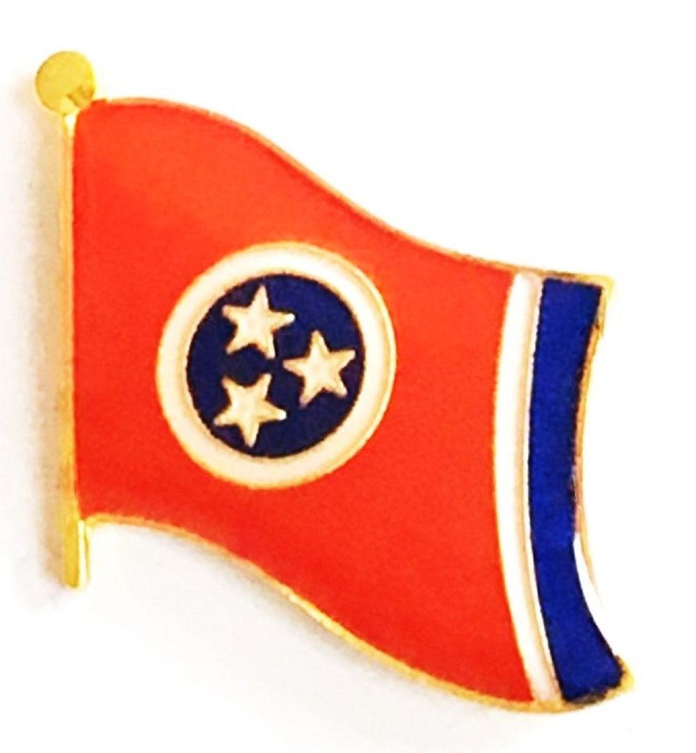 Tennessee flag lapel pin, state single and double flag pins on sale