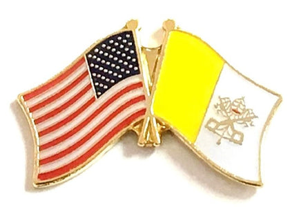 Vatican City World Flag Lapel Pin - Double