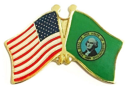 Washington Flag Lapel Pin - Double