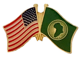 African Union World Flag Lapel Pin  - Double