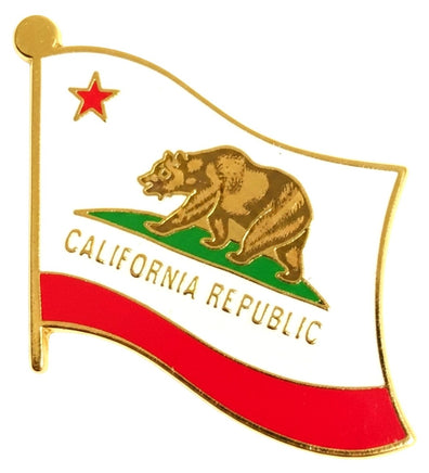 a pin of the California state flag