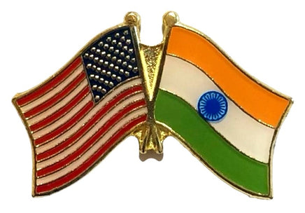 India double flag pins