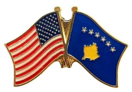 Kosovo double flag pin