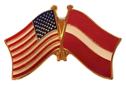 Latvia double flag pin