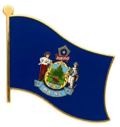 a state of Maine flag pin