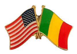 Mali World Flag Lapel Pin  - Double