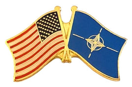 NATO World Flag Lapel Pin  - Double