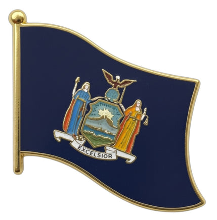 a state of New York flag pin