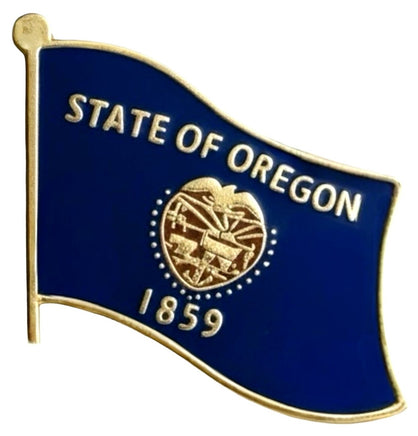 a state of Oregon single flag pin