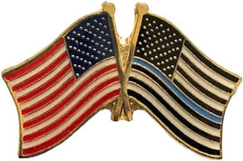 Police Memorial Flag Lapel Pin  - Double