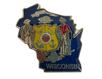 State Map Pins - Flag Background