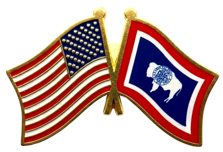 Wyoming Double Flag Pin