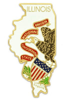 State Map Pins - Flag Background