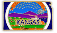 State Map Pins - Flag Background