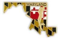 State Map Pins - Flag Background