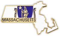State Map Pins - Flag Background
