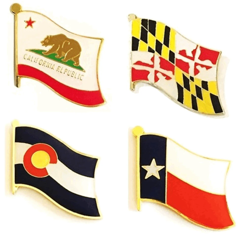 State Single Flag Pins | World Flag Pins