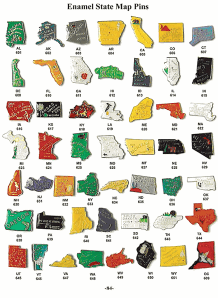 50 State Map Pin Set | World Flag Pins