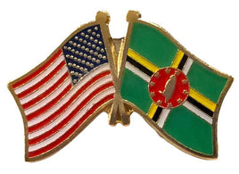 Dominica World Flag Lapel Pin  - Double