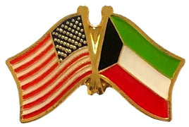 Kuwait World Flag Lapel Pin  - Double