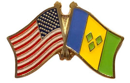 St. Vincent World Flag Lapel Pin  - Double