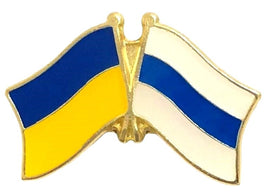 Ukraine/White-Blue-White World Flag Lapel Pin  - Double