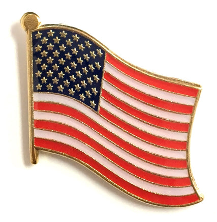 American Flag Wavy Lapel Pin - Style 2