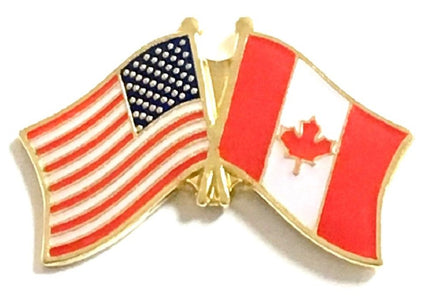 Canada World Flag Lapel Pin  - Double