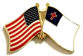 Christian Flag Double Lapel Pin