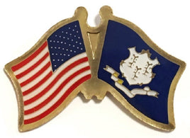 Connecticut Flag Lapel Pin - Double