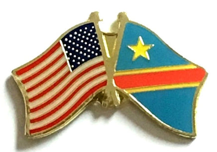 Democratic Republic of the Congo World Flag Lapel Pin - Double