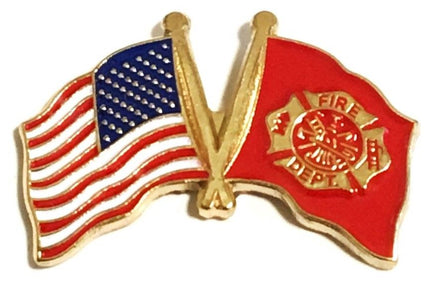 Fire Department Flag Pin - Double