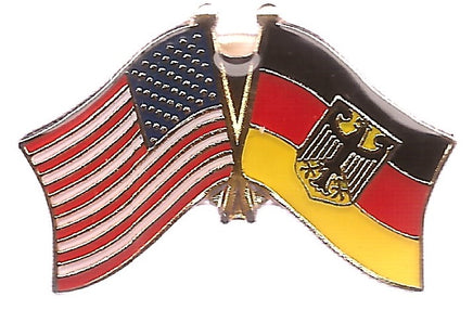 Germany w/Eagle World Flag Lapel Pin - Double
