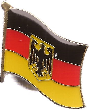 Germany w/Eagle World Flag Lapel Pin - Single