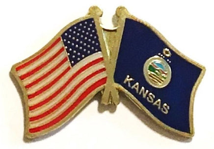 Kansas Flag Lapel Pin - Double
