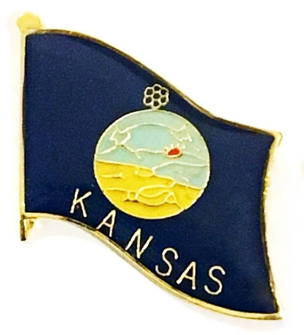 Kansas flag lapel pin, state single and double flag pins on sale| World ...