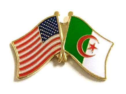 Algeria World Flag Lapel Pin  - Double