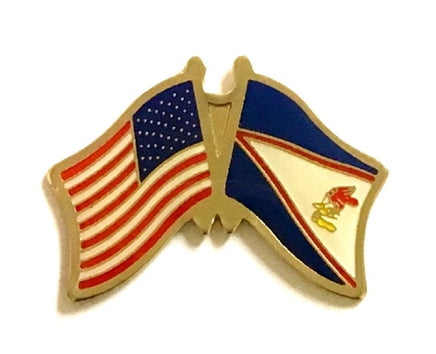 American Samoa World Flag Lapel Pin  - Double