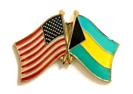 Bahamas World Flag Lapel Pin  - Double