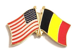 Belgium World Flag Lapel Pin  - Double