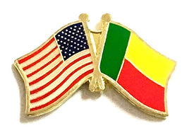 Benin World Flag Lapel Pin  - Double