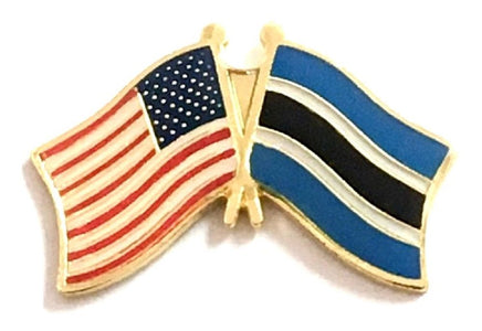 Botswana World Flag Lapel Pin  - Double