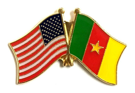 Cameroon World Flag Lapel Pin  - Double
