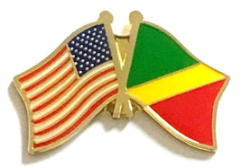 Congo Republic World Flag Lapel Pin  - Double