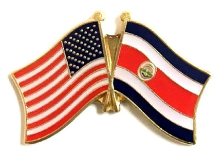 Costa Rica World Flag Lapel Pin  - Double